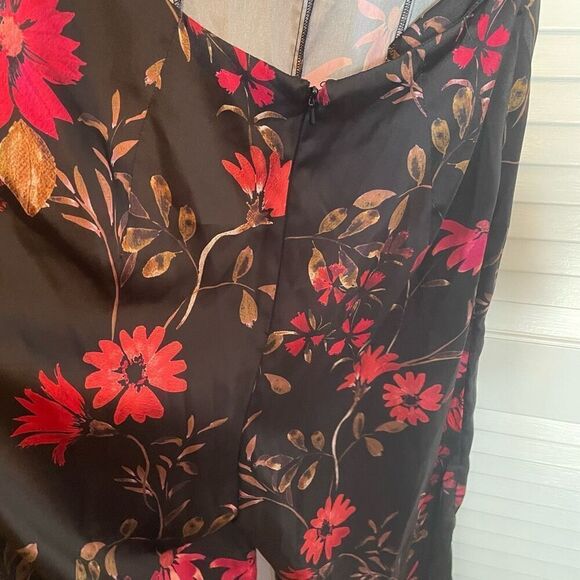 ASOS | floral red black open back jumpsuit size 10 - Picture 13 of 14